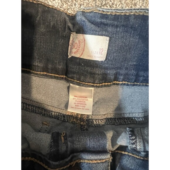 SO Girls Blue Denim Jean Shorts Size 12 stretch adjustable cuffed clean and cute - Picture 2 of 3